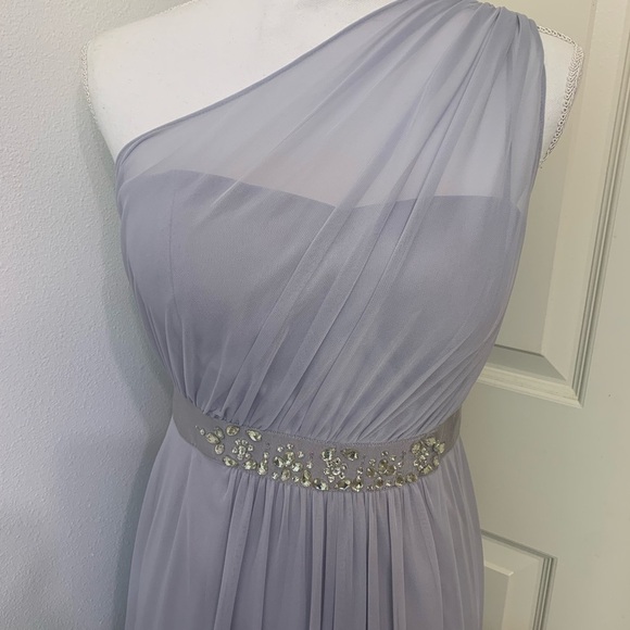 Adrianna Papell  Womens Dress Size 6 One Shoulder Gray Embellished Formal - Picture 7 of 10
